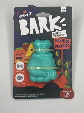 BARK Super Chewer Teal Haunted Playride Dog Chew Toy